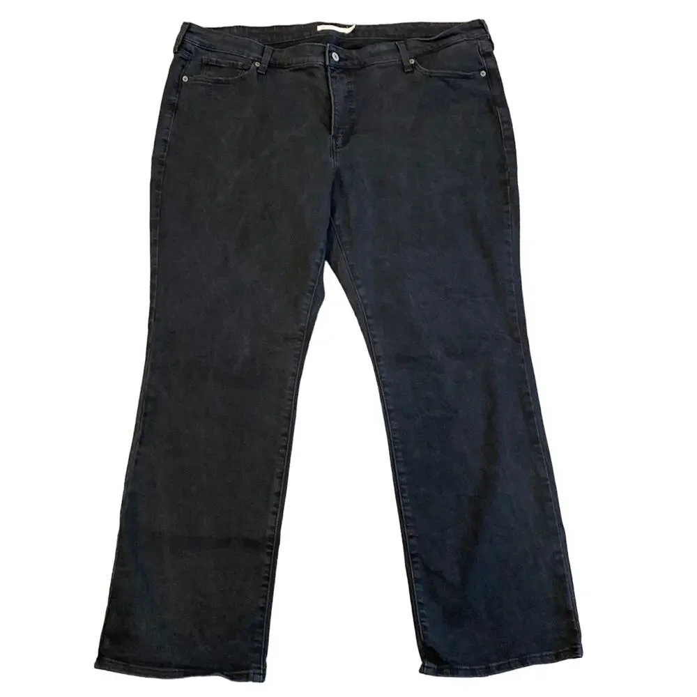 LEVI'S Black 414 Classic Straight Leg Jeans Size 22W